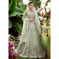 Moss Green Snowflake Lehenga Choli