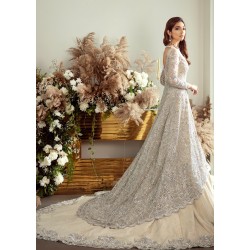 Parchment Snowflake Asymmetric Shirt and Lehenga