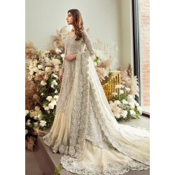 Parchment Snowflake Asymmetric Shirt and Lehenga