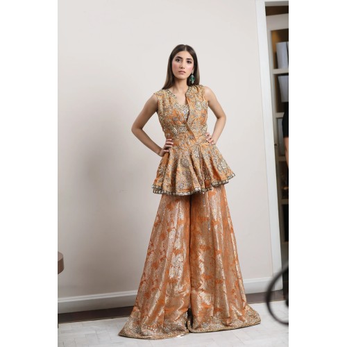 Bronze Snowflake Wrap Peplum