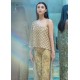 Light Gold Snowflake One Shoulder Asymmetric Trousers Suit