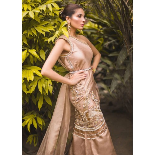 Rose Gold Snowflake One Side Shoulder Dress