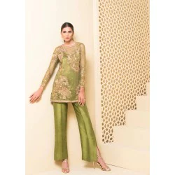 Olive Snowflake Party Wear