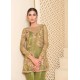 Olive Snowflake Party Wear