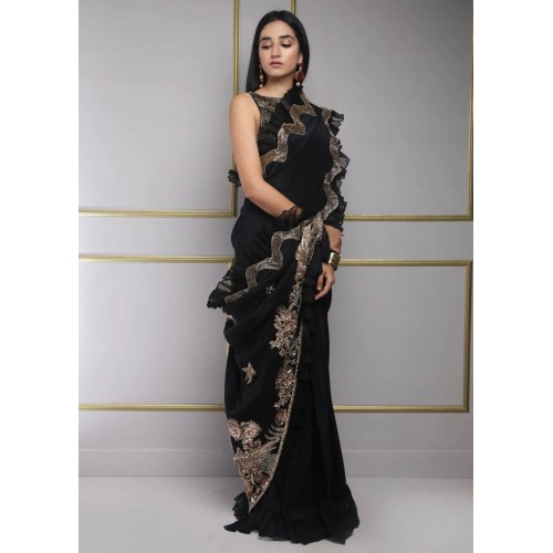 Black Snowflake Saree