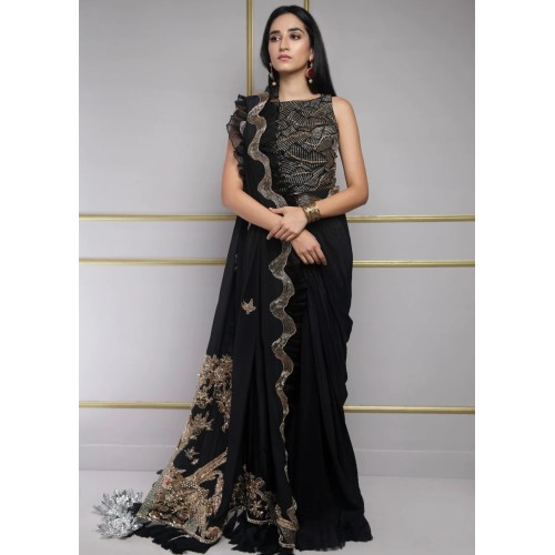 Black Snowflake Saree