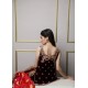 Dark Maroon Snowflake Party Wear
