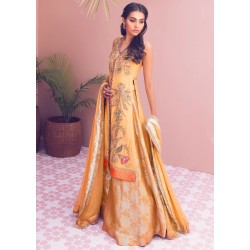 Pastel Orange Snowflake Lehenga