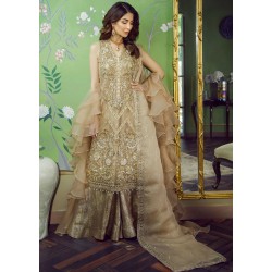 Beige Snowflake Lehenga