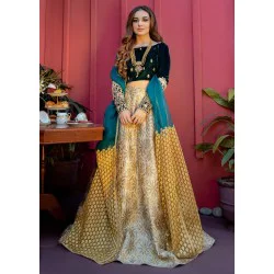 Grape and Off White Snowflake Lehenga Choli