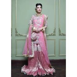 Amaranth Pink Snowflake Gharara