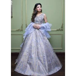 Crayola Periwinkle Snowflake Lehenga