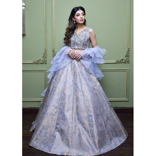 Crayola Periwinkle Snowflake Lehenga Crayola Periwinkle Snowflake Lehenga