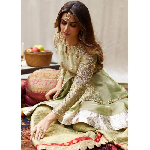 Olivine Snowflake Peplum and Sharara Olivine Snowflake Peplum and Sharara