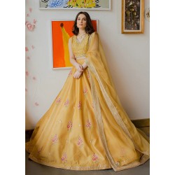 Mustard Snowflake Lehenga