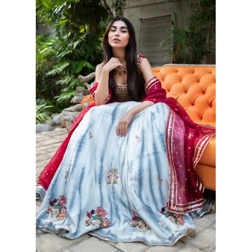 Deep Carmine Snowflake Lehenga