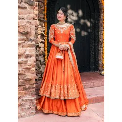 Pantone Orange Snowflake Pishwas