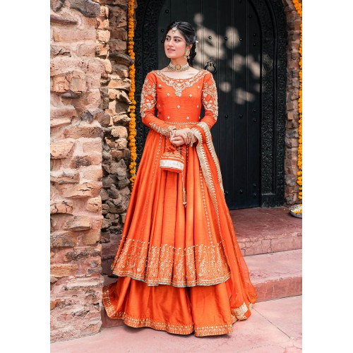 Pantone Orange Snowflake Pishwas