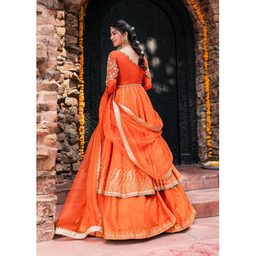 Pantone Orange Snowflake Pishwas