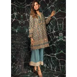 Steel Teal Magnolia Trousers Suit