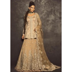 Antique Gold Magnolia Lehenga