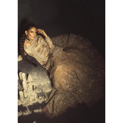 Antique Gold Magnolia Lehenga