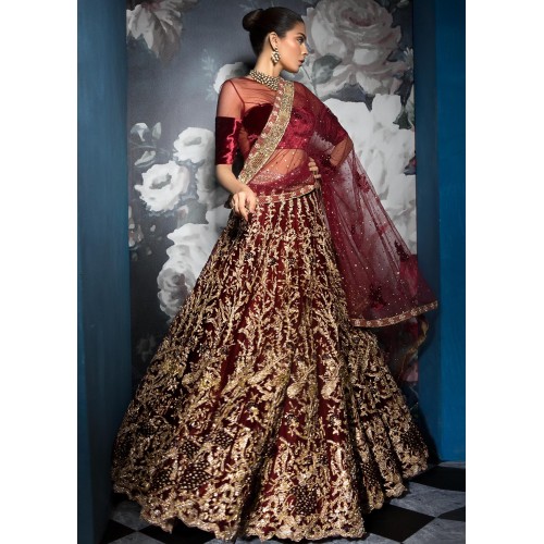 Antique Ruby Magnolia Choli Lehenga Antique Ruby Magnolia Choli Lehenga