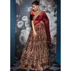 Antique Ruby Magnolia Choli Lehenga