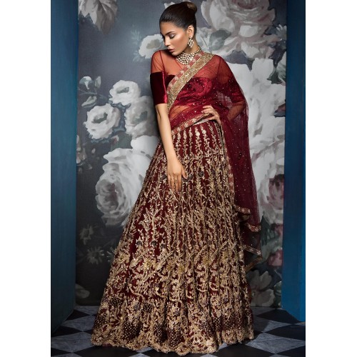 Antique Ruby Magnolia Choli Lehenga Antique Ruby Magnolia Choli Lehenga