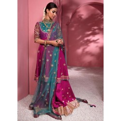 Magenta Dye Magnolia Lehenga