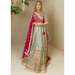 Turquoise Green Magnolia Lehenga