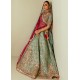 Turquoise Green Magnolia Lehenga