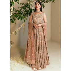 Dark Salmon Magnolia Lehenga