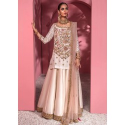 Ivory Pink Magnolia Lehenga