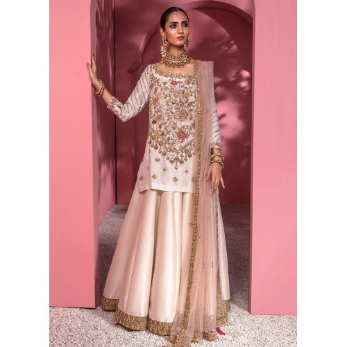 Ivory Pink Magnolia Lehenga