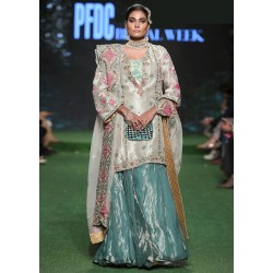 Verdigris Magnolia Lehenga