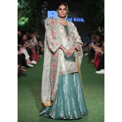 Verdigris Magnolia Lehenga