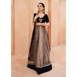 Black Magnolia Choli Lehenga