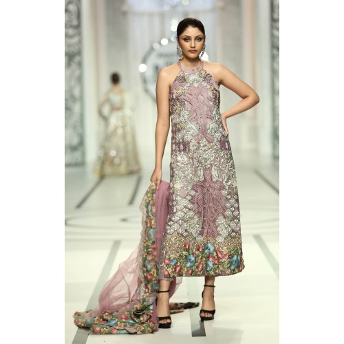 Pink Lavender Julia Halter Neck Long Shirt