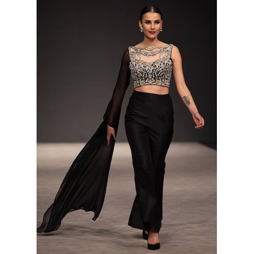 Black Syringa Crop Top and Bootleg Pants Black Syringa Crop Top and Bootleg Pants