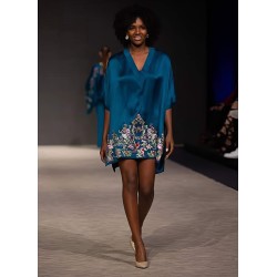 NCS Blue Syringa Short Kaftan NCS Blue Syringa Short Kaftan