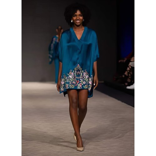 NCS Blue Syringa Short Kaftan NCS Blue Syringa Short Kaftan