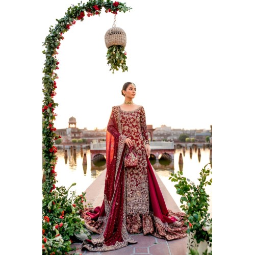 Carmine Aster Lehenga