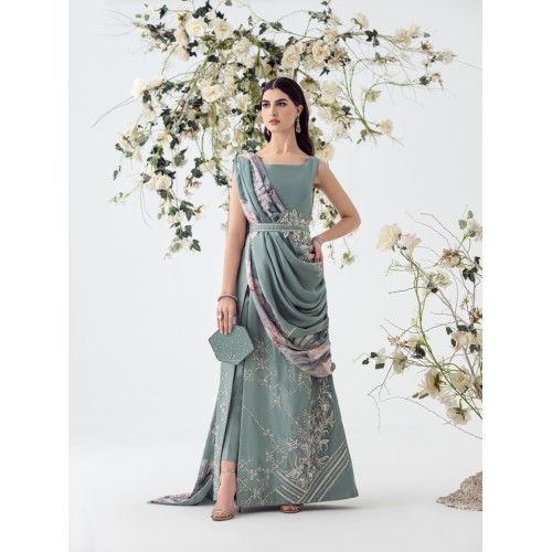 Morning Blue Aster Gown