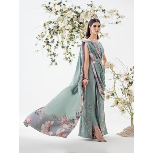 Morning Blue Aster Gown