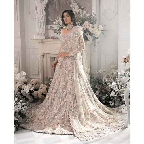 Champagne Pink Iris Asymmetric Gown