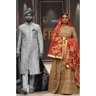 Metallic Sunburst Daphne Lehenga