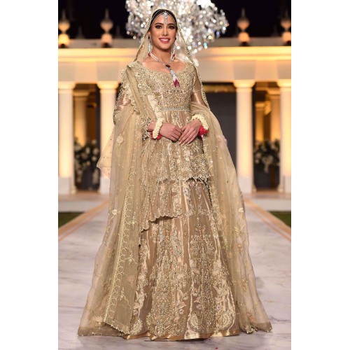 Antique Gold Daphne Peplum and Lehenga