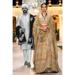 Metallic Sunburst Daphne Lehenga and Choli