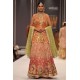 Burnt Orange Carmine Daphne Jacket and Lehenga